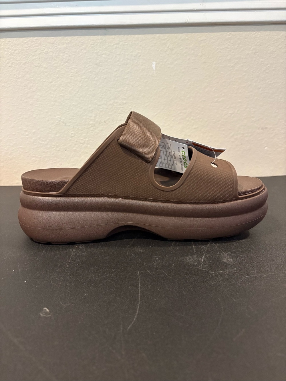 Crocs Women's Soho Two-Strap Sandals, Platform Sandals, Brown, Medium Width Sz 9 - Picture 4 of 10